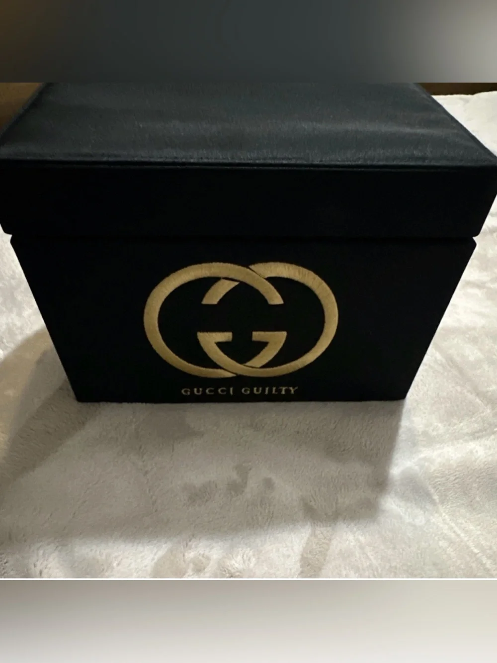Gucci Black Gold Lined Luxury Fabric Box 🤩STUNNING🖤+6 Gucci Perfumes 1.5ml